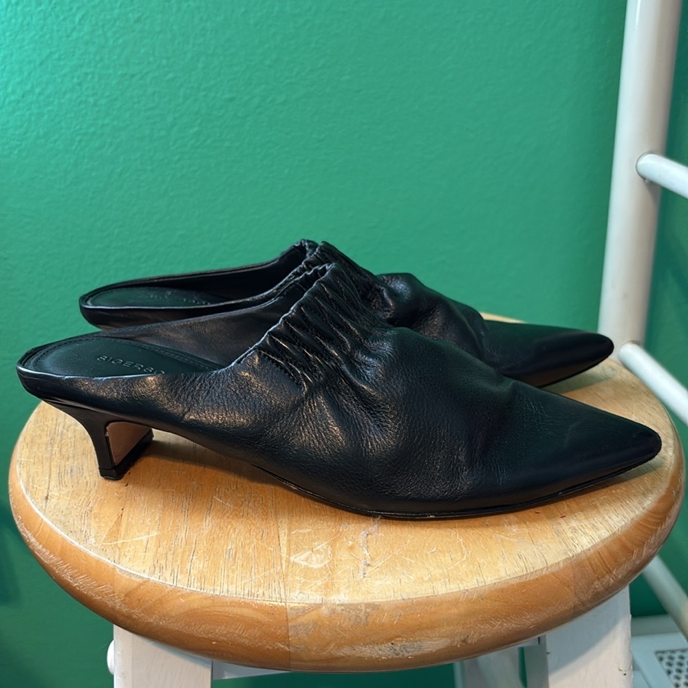 Sigerson Morrison Black Leather Mules - Picture 4 of 7